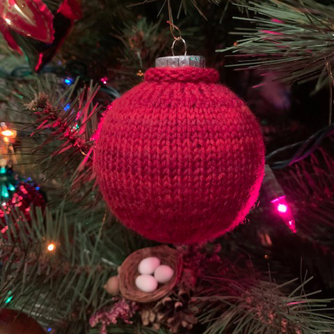 Red Knitted Bauble