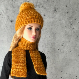 Tangerine Fire Toque and Scarf