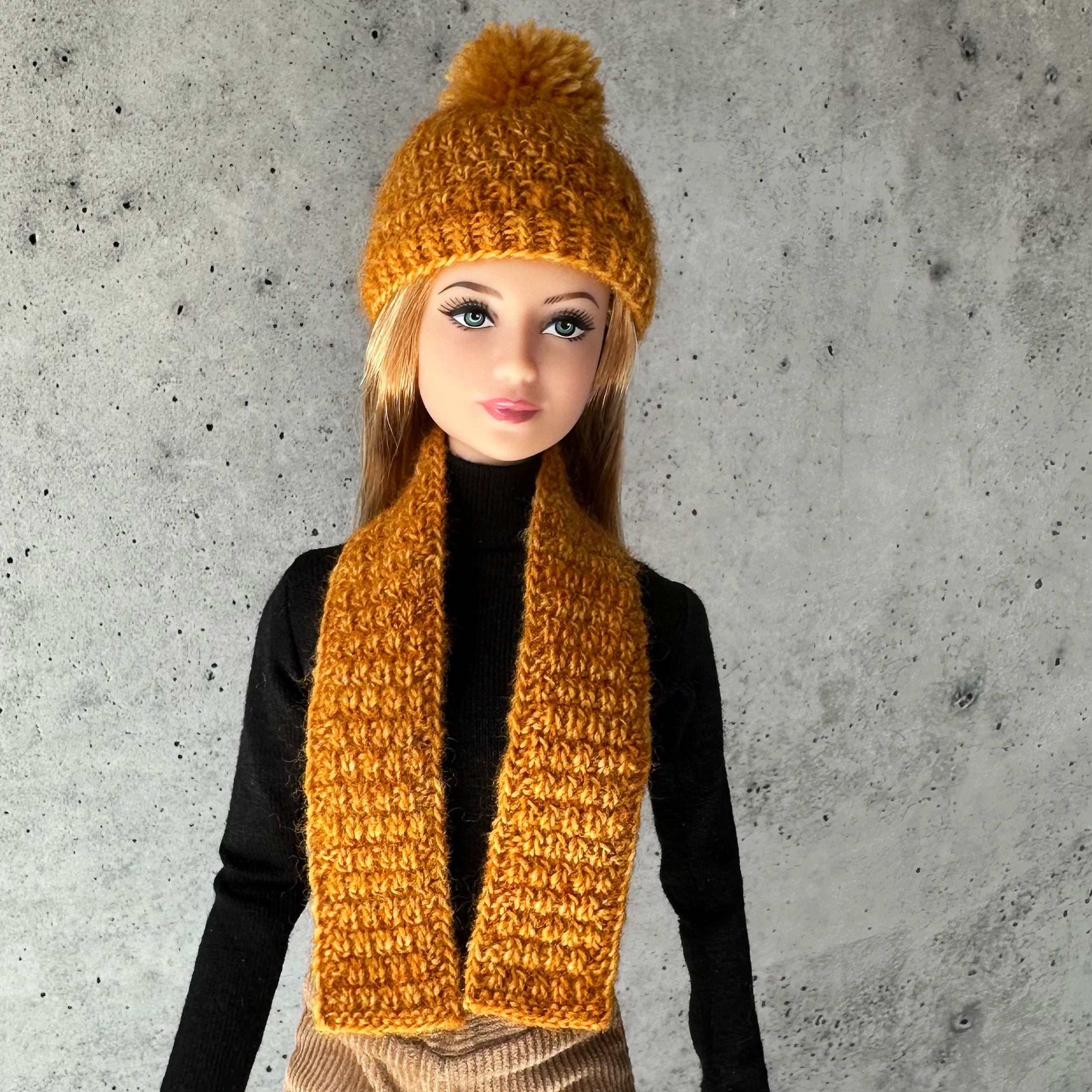 Tangerine Fire Toque and Scarf